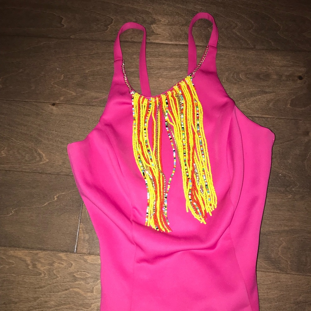 XOXO- Hot Pink Beaded Top- Size M- Never Worn